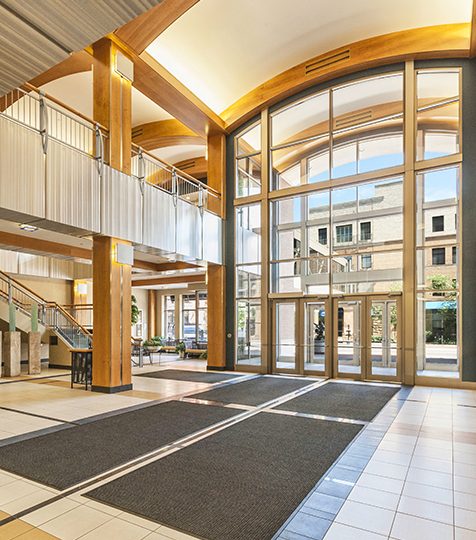 Open lobby of the Duluth technology building
