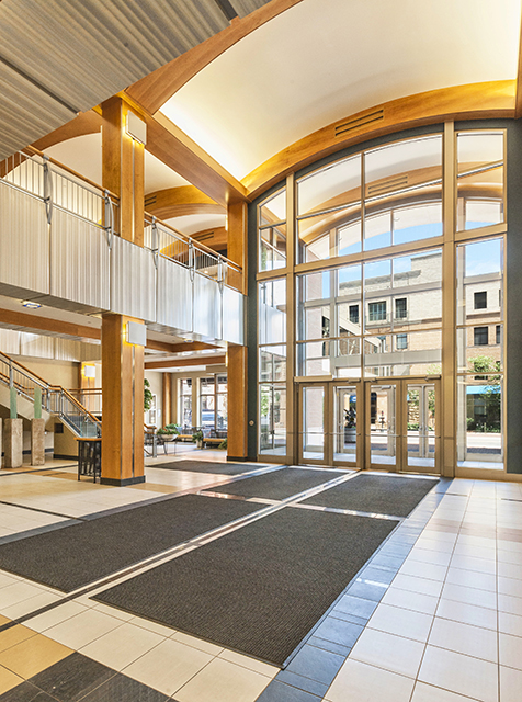 Open lobby of the Duluth technology building