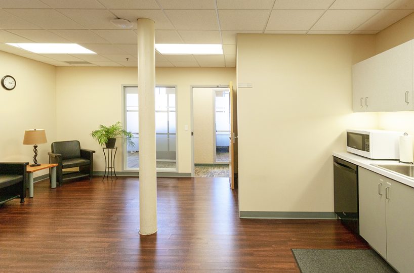 Office space with a kitchenette