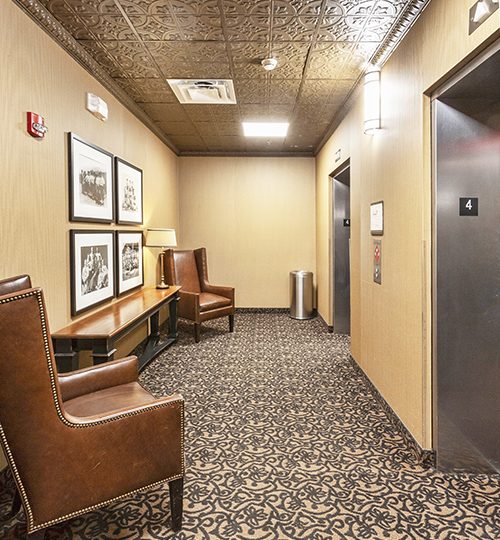 Elegant elevator lobby